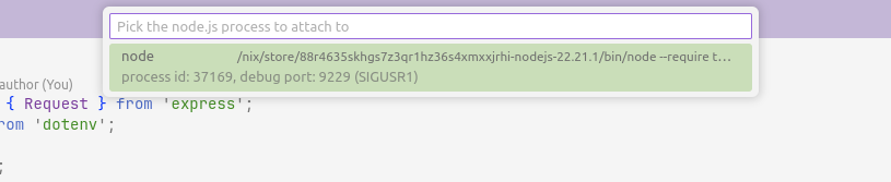 vscode attach debugger selection